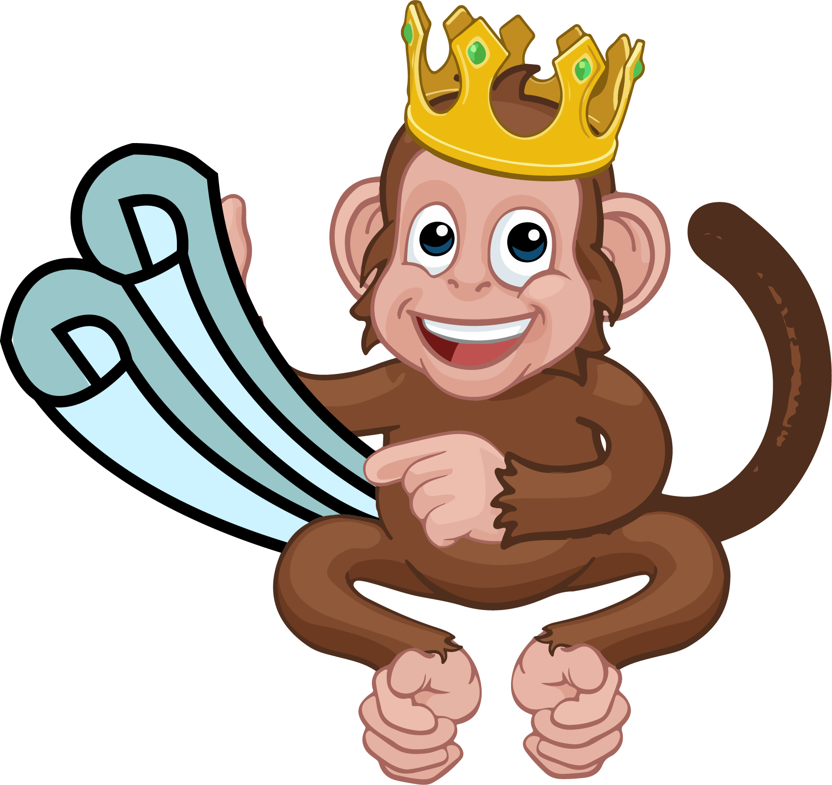 Monkey mascot holding a large gang sheet to promote the DTF Gang Sheet Builder tool.